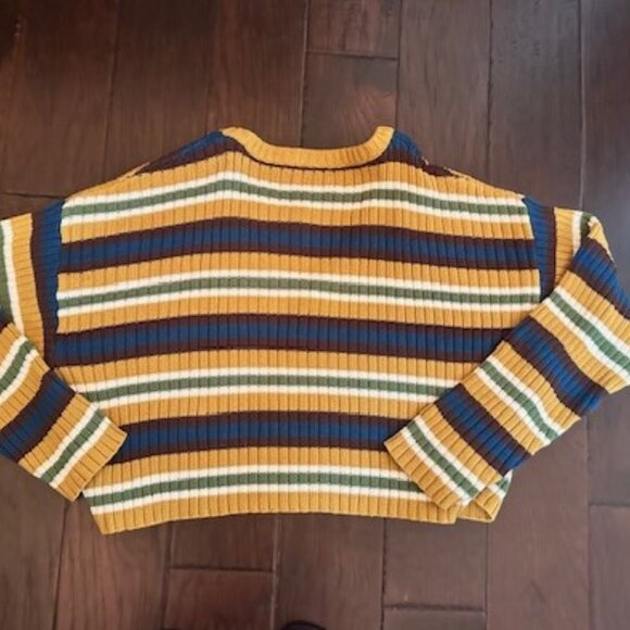 New NWT PacSun LA hearts stripe cropped sweater Medium - Picture 5 of 5